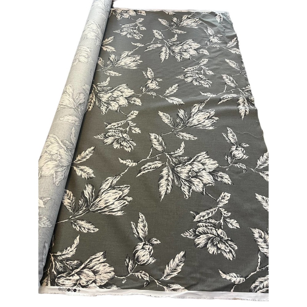 3 yds Magnolia Home Stan Cathell ANTEBELLUM 54" Decorator Fabric | Gray Floral - Picture 1 of 16